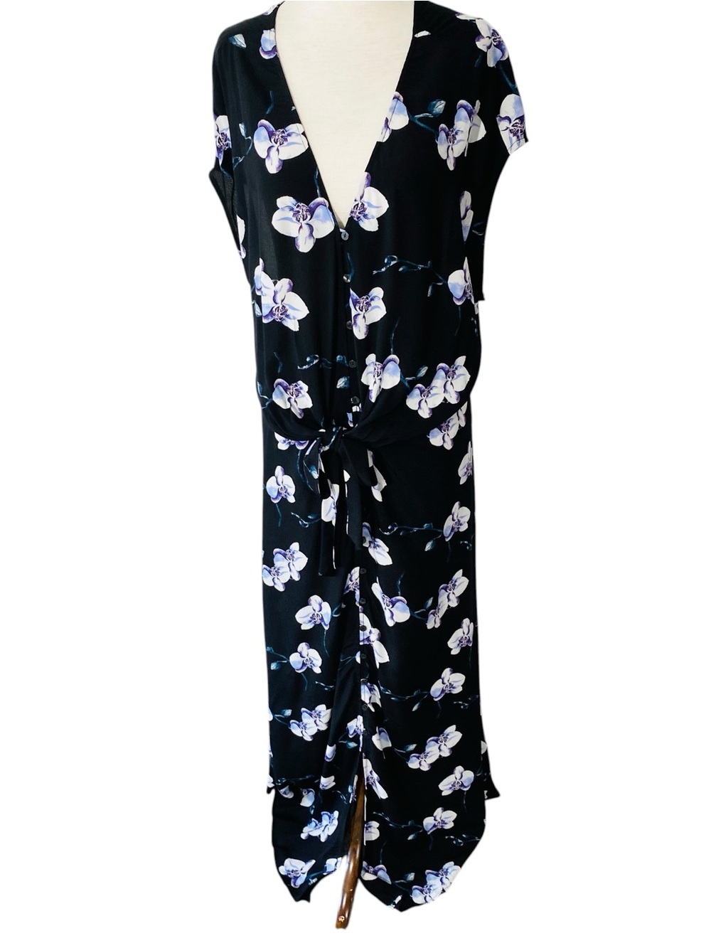 ELLOS Floral Tie Front Maxi Dress - Picture 3 of 7
